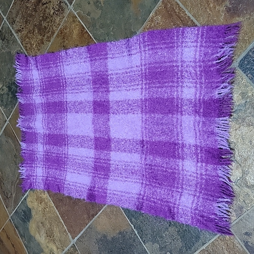 Vintage Glentana Scarf Shawl Purple Mohair & Wool